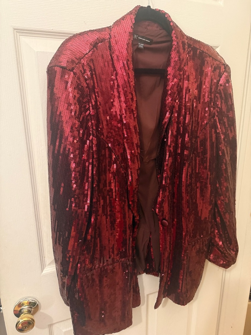 Sequin Blazer Jacket - Red - Women’s XXL
